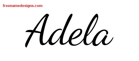 Lively Script Name Tattoo Designs Adela Free Printout