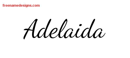 Lively Script Name Tattoo Designs Adelaida Free Printout