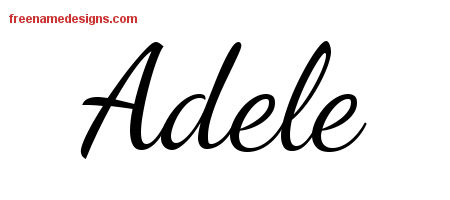 Lively Script Name Tattoo Designs Adele Free Printout