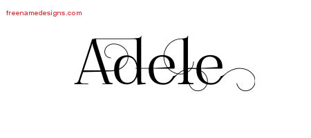 Decorated Name Tattoo Designs Adele Free