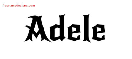 Gothic Name Tattoo Designs Adele Free Graphic