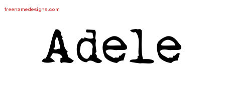 Vintage Writer Name Tattoo Designs Adele Free Lettering