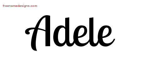 Handwritten Name Tattoo Designs Adele Free Download