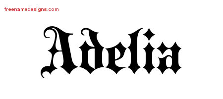 Old English Name Tattoo Designs Adelia Free