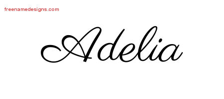 Classic Name Tattoo Designs Adelia Graphic Download