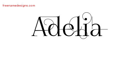 Decorated Name Tattoo Designs Adelia Free
