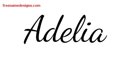 Lively Script Name Tattoo Designs Adelia Free Printout