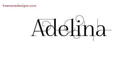 Decorated Name Tattoo Designs Adelina Free