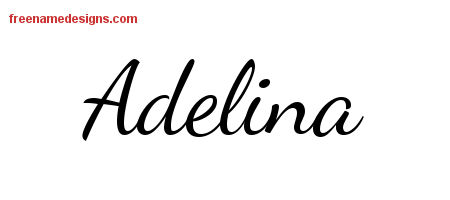Lively Script Name Tattoo Designs Adelina Free Printout
