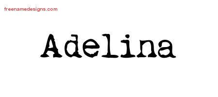 Vintage Writer Name Tattoo Designs Adelina Free Lettering
