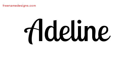 Handwritten Name Tattoo Designs Adeline Free Download