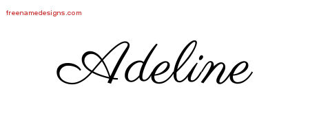 Classic Name Tattoo Designs Adeline Graphic Download