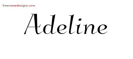 Elegant Name Tattoo Designs Adeline Free Graphic