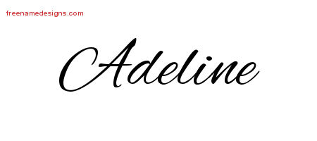 Cursive Name Tattoo Designs Adeline Download Free