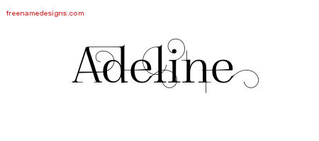 Decorated Name Tattoo Designs Adeline Free