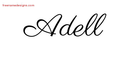 Classic Name Tattoo Designs Adell Graphic Download