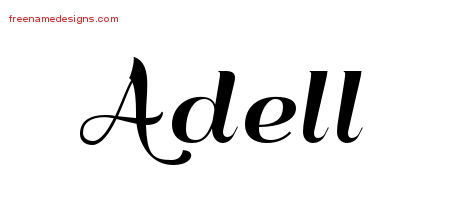 Art Deco Name Tattoo Designs Adell Printable