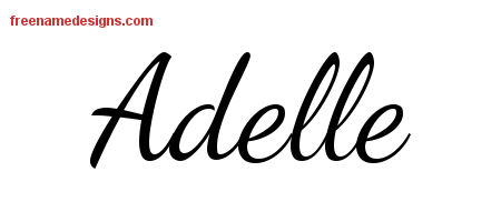 Lively Script Name Tattoo Designs Adelle Free Printout