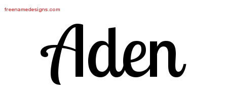 Handwritten Name Tattoo Designs Aden Free Printout