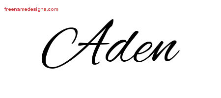 Cursive Name Tattoo Designs Aden Free Graphic