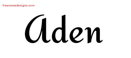Calligraphic Stylish Name Tattoo Designs Aden Free Graphic