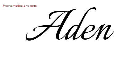 Calligraphic Name Tattoo Designs Aden Free Graphic