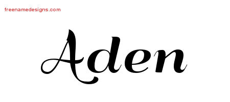Art Deco Name Tattoo Designs Aden Graphic Download