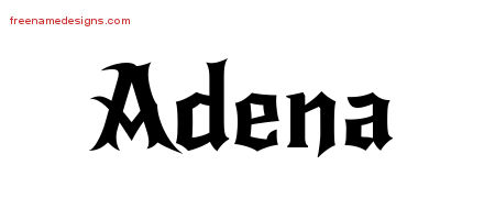 Gothic Name Tattoo Designs Adena Free Graphic