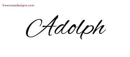 Cursive Name Tattoo Designs Adolph Free Graphic
