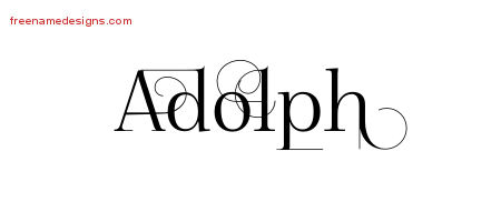 Decorated Name Tattoo Designs Adolph Free Lettering