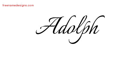 Calligraphic Name Tattoo Designs Adolph Free Graphic