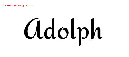 Calligraphic Stylish Name Tattoo Designs Adolph Free Graphic