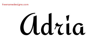 Calligraphic Stylish Name Tattoo Designs Adria Download Free