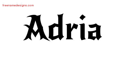 Gothic Name Tattoo Designs Adria Free Graphic