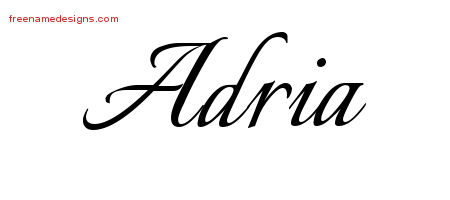 Calligraphic Name Tattoo Designs Adria Download Free