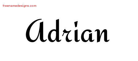 Calligraphic Stylish Name Tattoo Designs Adrian Download Free