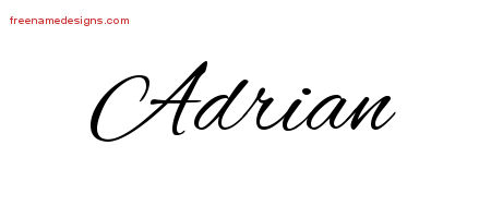 Cursive Name Tattoo Designs Adrian Free Graphic