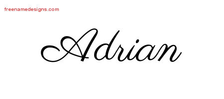 Classic Name Tattoo Designs Adrian Printable