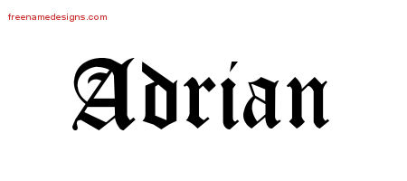 Blackletter Name Tattoo Designs Adrian Graphic Download