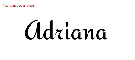 Calligraphic Stylish Name Tattoo Designs Adriana Download Free