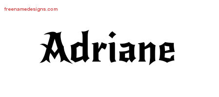 Gothic Name Tattoo Designs Adriane Free Graphic