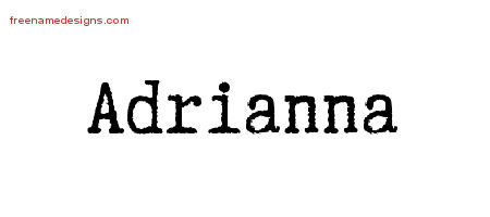 Typewriter Name Tattoo Designs Adrianna Free Download