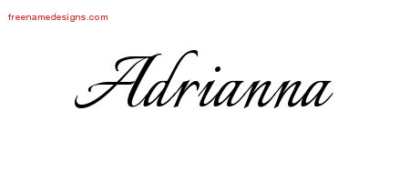 Calligraphic Name Tattoo Designs Adrianna Download Free