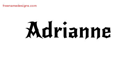 Gothic Name Tattoo Designs Adrianne Free Graphic