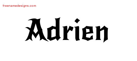 Gothic Name Tattoo Designs Adrien Free Graphic