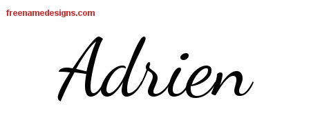 Lively Script Name Tattoo Designs Adrien Free Printout