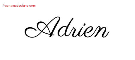 Classic Name Tattoo Designs Adrien Graphic Download