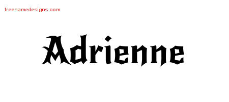 Gothic Name Tattoo Designs Adrienne Free Graphic