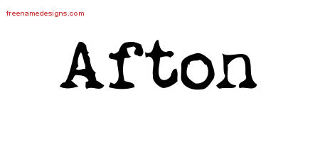 Vintage Writer Name Tattoo Designs Afton Free Lettering