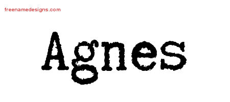 Typewriter Name Tattoo Designs Agnes Free Download